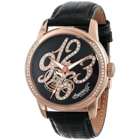 Ingersoll Uhr Blues IN4901RBR Damenuhr Automatik Rosegold Leder Schwarz Armband