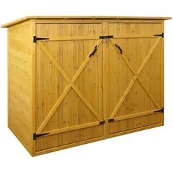 Mendler 1er-Fahrradgarage HWC-H60, Fahrradbox Geräteschuppen Gerätehaus, abschließbar 152x184x98cm ~ braun