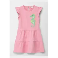S.Oliver Mädchen 2130591 Kleid mit Pailletten, Rosa 4325, 104