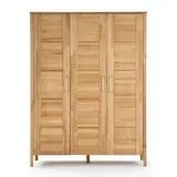 Kleiderschrank HOME AFFAIRE "Modesty II", beige (kernbuche), B:156cm H:202cm T:61cm, Massivholz, Schränke, Kleiderschrank Drehtürenschrank, aus massivem Kernbuchenholz, in unterschiedlichen Schrankbreiten