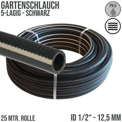 19 mm 3/4 5-lagig PVC Garten Wasser Bewässerung Universal Schlauch schwarz - PN..."