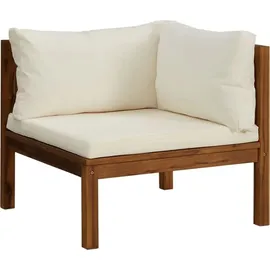 vidaXL Akazienholz Loungesofa 3-Sitzer creme