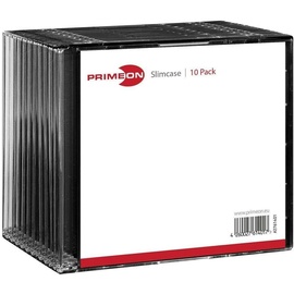 PrimeOn Slimcase Box für 1 Disc (10-Pack), Black Tray, Retail
