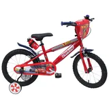 albri, Fahrrad Frontschild, Trinkflasche und Seitenstabilisatoren von Cars Größe 14 Zoll Unisex Kinder rot klein