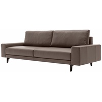 hülsta sofa 3-Sitzer hs.450, Armlehne breit niedrig, Breite 220 cm, Alugussfuß Umbragrau, wahlweise in Stoff oder Leder grau