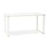 KADIMA DESIGN Gerader Designer Schreibtisch Metall Glas | Minimalistisch in Weiß | Gr.: 160 x 80 x 73 cm