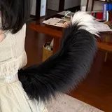 Aroogudo Elektrischer Schwanz, motorisierter Schwanz, beweglicher Kunstschwanz für Cosplay und Paty, flauschig und weich, Zubehör für soziale Angstzustände, elektrisches Haustier, Katze, Fuchs