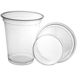 DayBays 200 Stk. Smoothie Becher 300ml Ø95mm Shakebecher 0,3L transparent RPET