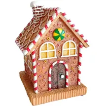 FD Figur Lebkuchenhaus 13,5 x 9 x 9,5 cm braun