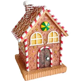 FD Figur Lebkuchenhaus 13,5 x 9 x 9,5 cm braun