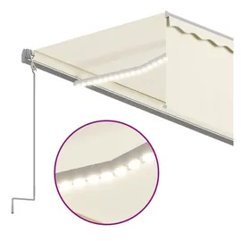 vidaXL Markise Automatisch mit Rollo LED Windsensor 5x3 m Creme