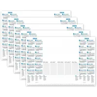 PRIMUS PRINT Schreibtischunterlage Papier DIN A2-2025 & 2026 Jahreskalender - 80g Dickes Naturpapier - Stabiler Papprücken - 25 Blatt - ohne Schutzleiste - Büro und Homeoffice [5er Set]