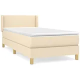 vidaXL Boxspringbett mit Matratze Creme 100x200 cm Stoff