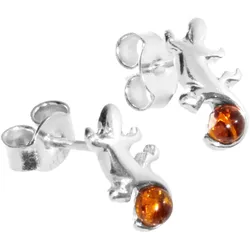 Paar Ohrstecker OSTSEE-SCHMUCK "Ostsee-Schmuck Ohrstecker Echse Ohrstecker Echse", weiß, Ohrringe, Damen, 11 x 6mm, Silber 925 (Sterlingsilber)
