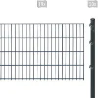 Arvotec Doppelstabmattenzaun ARVOTEC "ESSENTIAL 83 zum Einbetonieren", grau (anthrazit), H:83cm, Stahl, Kunststoff, Zaunelemente, Zaunhöhe 83 cm, Zaunlänge 2 - 60 m