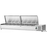 Royal Catering Kühlaufsatzvitrine - 200 x 39 cm - 9 GN 1/3 Behälter RCKV-200/39-S9