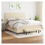 vidaXL Boxspringbett 160 x 200 cm Creme