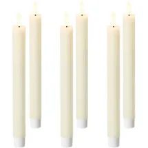 Beliani LED Kerzen 6er Set 24 cm Cremeweiß