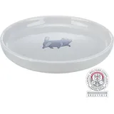 TRIXIE Napf, flach und breit, Katze, Keramik, 0,6 l / Ø 23 cm, grau
