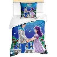 ABAKUHAUS Anime Bettbezug Set für Einzelbetten, Romantisches Manga Paar,