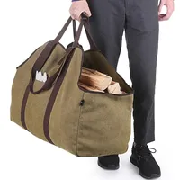 BONTHEE Extra Großer Kaminholzträger Holzkorb Brennholztasche Tragetasche aus Segeltuch