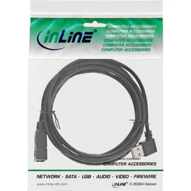 InLine Smart USB 2.0 Verlängerung gewinkelt, ST / BU, Typ A, schwarz, 2m