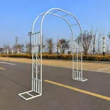 Wetsfgdg Rosenbogen Aus Metall Stabil Dekorative Rankbogen Rankhilfe für Kletterrosen Ideal als Torbogen oder Gartendeko Rostfrei & belastbar-Weiß-C(L220xW40xH230cm)
