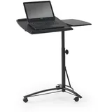 Laptoptisch Schreibtisch Betttisch Computertisch mit Rollen schwarz 73x40x93 cm
