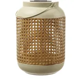 MARELIDA LED Solar Laterne Terassenleuchte Boho Bambus Optik Sensor H: 28cm