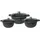 Cheffinger 6-Teilig Kochgeschirr-Set 32 / 36 / 40 cm Topf Induktion Alu Guss Pfanne Topfset Kochtopfset Marmor 32 / 36 / 40 cm
