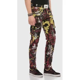 Cipo & Baxx Jeans Straight Fit Gelb/Rot/Schwarz 30/34
