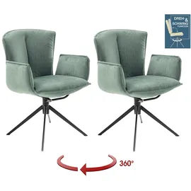 MCA Furniture MCA »NALON Esszimmerstuhl (2er Set) - Stuhl« (Set) 2 Stk.360° drehbar, Schwingfunktion, Metall, Veloursoptik, belastbar 120 kg