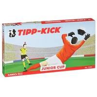 TIPP-KICK Junior Cup mit Bande 82x56 cm – Spielfertiges Set mit 2X Spieler, 2X Torwart, 2X Plastiktor, 2X Ball I Spielfeld aus Filz