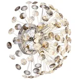 GLOBO Wandleuchte Wandlampe Wohnzimmerleuchte LED 6-Flammig Kristalle Rauch klar G9