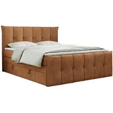 MKS King Boxspringbett 120 x 200 cm H3 Orange