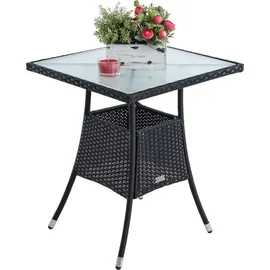 Estexo Polyrattan Beistelltisch 57 x 57 x 72 cm Schwarz