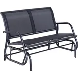 Outsunny Schaukelstuhl 2-Sitzer Metall, 70x88x120 cm Gartenmöbel, Gartenstühle, Liegestühle