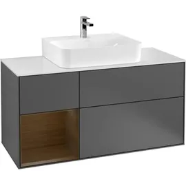 Villeroy & Boch Finion Waschbeckenunterschrank F16 1200x603x501mm Anthrazit/Eiche Weiss
