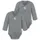 normani Outdoor Sports 2er Pack Doppelpack Baby-Body Merino Wickelbody in Grau gestreift | Gr.: 74