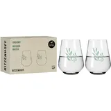 3923001 Wasserglas 500 ml 2er Set Organix Nr 1 organische Farbe Grün 45 recyceltes Glas Made in Germany