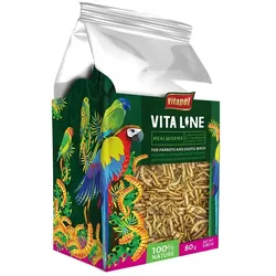 VITAPOL Larven der Weißen Fliege für Papageien und exotische Vögel 80g