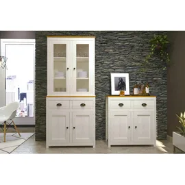 Möbilia Sideboard 86 x 90 x 45 cm Braun / Weiß