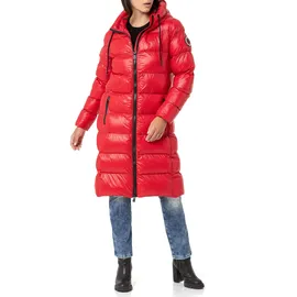 Cipo & Baxx Damen Steppmantel Jacke Parka Knielang Winterjacke Stepp Kapuze WM137 Rot XL - XL