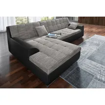 DOMO collection Ecksofa Treviso, wahlweise mit Bettfunktion, incl. Zierkissen, schwarz