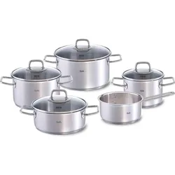 Topf-Set FISSLER "Viseo", silber (silberfarben), Töpfe, Made in Germany,Induktionsgeeignet