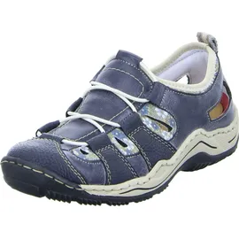 Rieker Damen Low-Top Sneaker L0561, Frauen Halbschuhe, lose Einlage,Turnschuhe,Laufschuhe,straßenschuhe,Strassenschuhe,blau (14),37 EU, / 4 UK