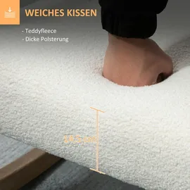 Homcom Schaukelstuhl mit Sitzkissen weiß (Farbe: Cremeweiß