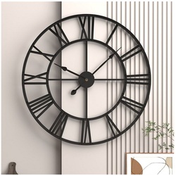 OUIN Wanduhr 40cm Vintage Eisen Wanduhr, Modernes Wohnzimmer dekorative Uhr schwarz
