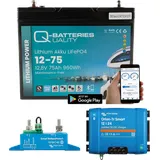 Victron Energy VE Q-BAT 75AH - Lithium-Akku, LiFePO4, 12,8 V, 75 Ah + Victron Orion-TR12/12-10A