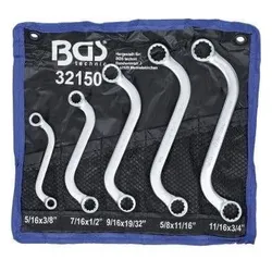 ZOLL Ringschlüssel S-Form Werkzeug 5tlg mit Tasche Doppelringschlüssel BGS 32150